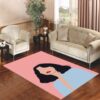 girl illustration Living room carpet rugs