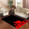 godzilla shilluete movies city red Living room carpet rugs
