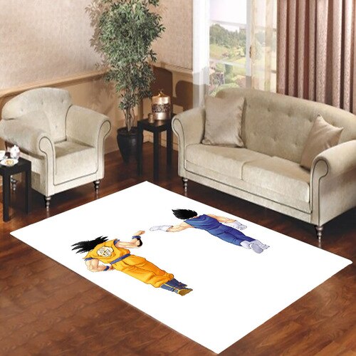 goku and vegeta fist bump Living room carpet rugs