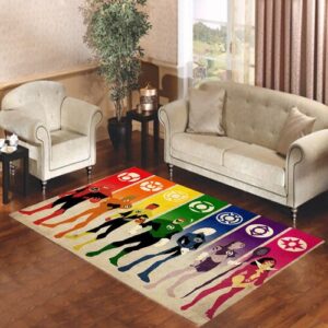 green lantern rainbow strips Living room carpet rugs