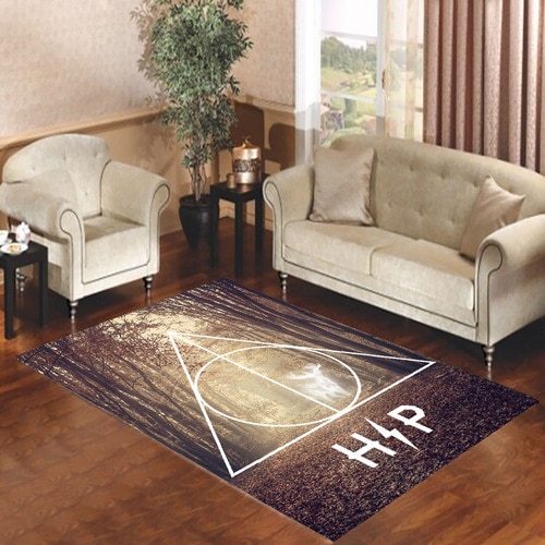 harry potter hipster deathly hallows expecto patronum Living room carpet rugs