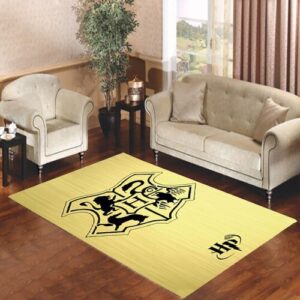 harry potter hogwarts gold emblem Living room carpet rugs