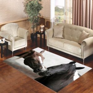 horses kiss Living room carpet rugs