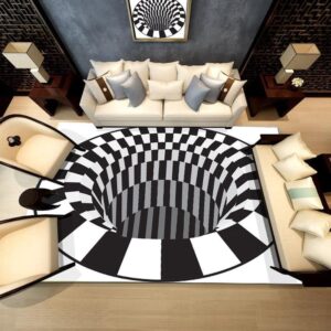 ï¿½Geometric Design Black Hole 3D Area Rug Carpet - Floor Rug Carpet - Home Decor