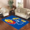 kansas jayhawks logo over blue Living room carpet rugs