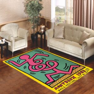 keith haring pink twist Living room carpet rugs