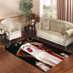 lebron james jersey 6 white Living room carpet rugs