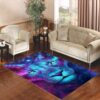 lion face in galaxy nebula Living room carpet rugs