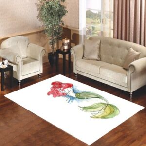 little mermaid watercolor 2 Living room carpet rugs