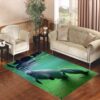 manatee mom and baby Living room carpet rugs