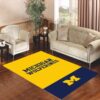 michigan wolverines split Living room carpet rugs