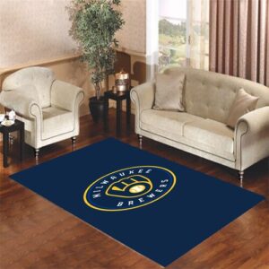 milwaukee brewers logo team Living room carpet rugs