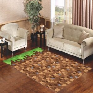 minecraft grass block Living room carpet rugs