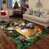 reindeer and hummingbirds christmas living room Rug Carpet Rug Carpet