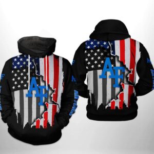Air Force Falcons NCAA US Flag 3D Printed Hoodie/Zipper Hoodie