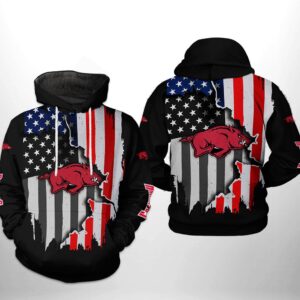 Arkansas Razorbacks NCAA US Flag 3D Printed Hoodie/Zipper Hoodie