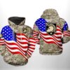 Army Black Knights NCAA US Flag Camo Veteran 3D Printed Hoodie/Zipper Hoodie