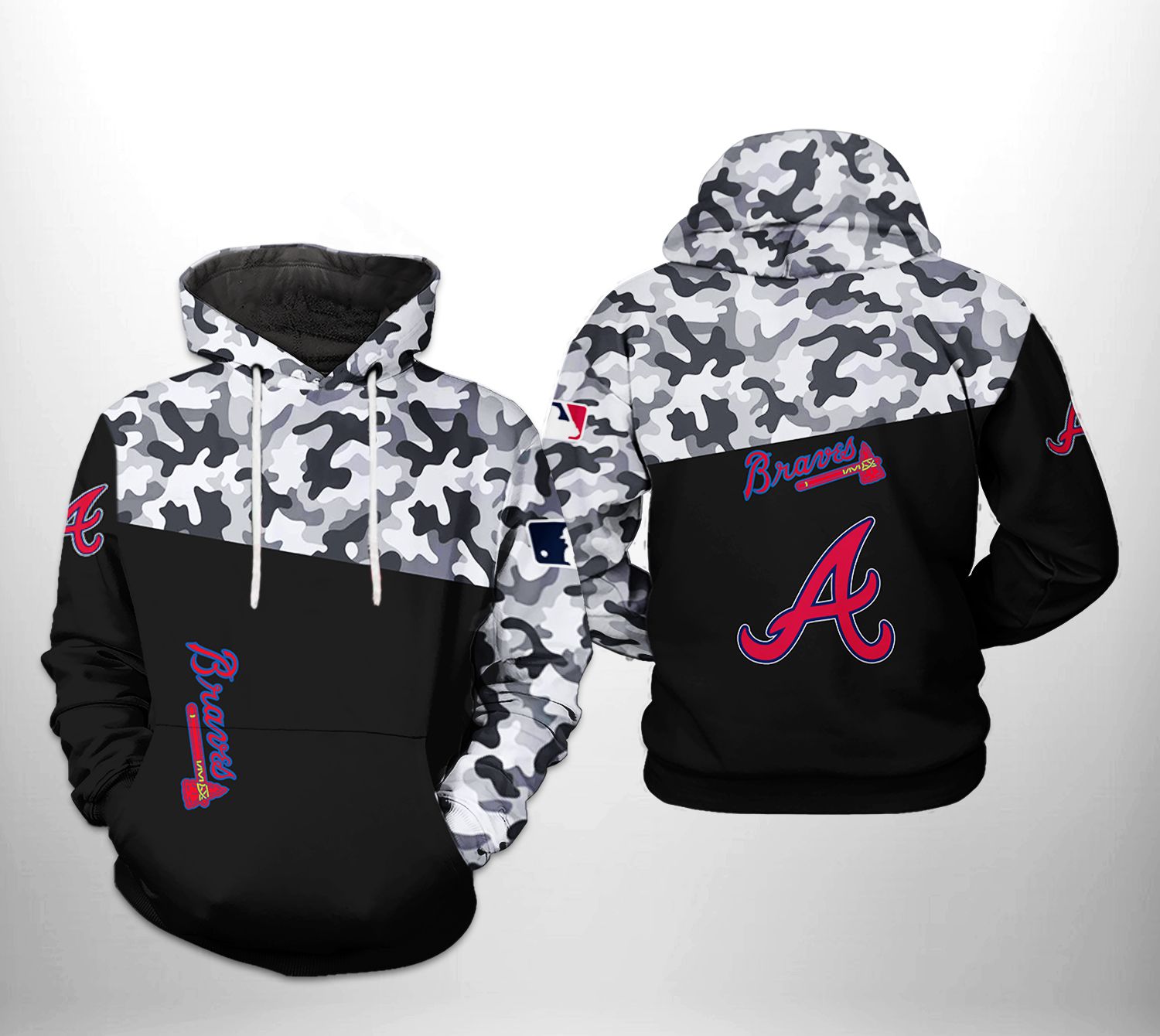 Atlanta Braves MLB Camo Team 3D Printed Hoodie/Zipper Hoodie