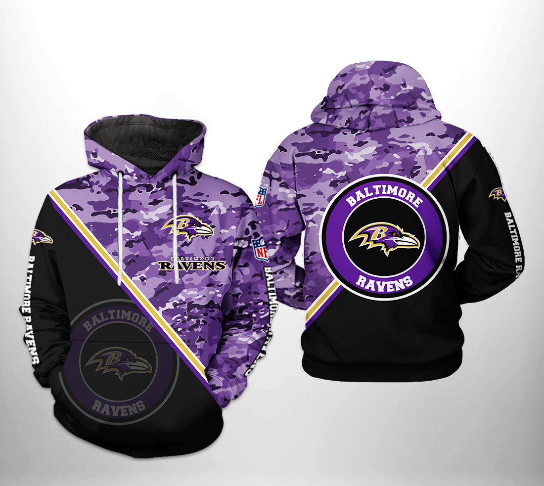 Baltimore Ravens NFL Camo Team 3D Printed Hoodie/Zipper Hoodie - Travels in  Translation