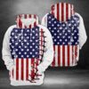 Baseball Usa Flag 3D Printed Hoodie/Zipper Hoodie