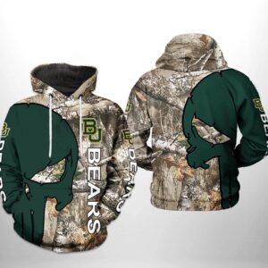 Baylor Bears NCAA Camo Veteran Hunting 3D Printed Hoodie/Zipper Hoodie