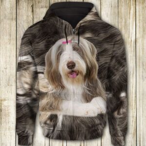 Bearded Collie Cute Face 3D Printed Hoodie/Zipper Hoodie