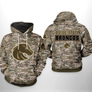 Boise State Broncos NCAA Camo Veteran 3D Printed Hoodie/Zipper Hoodie