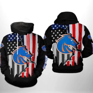 Boise State Broncos NCAA US Flag 3D Printed Hoodie/Zipper Hoodie