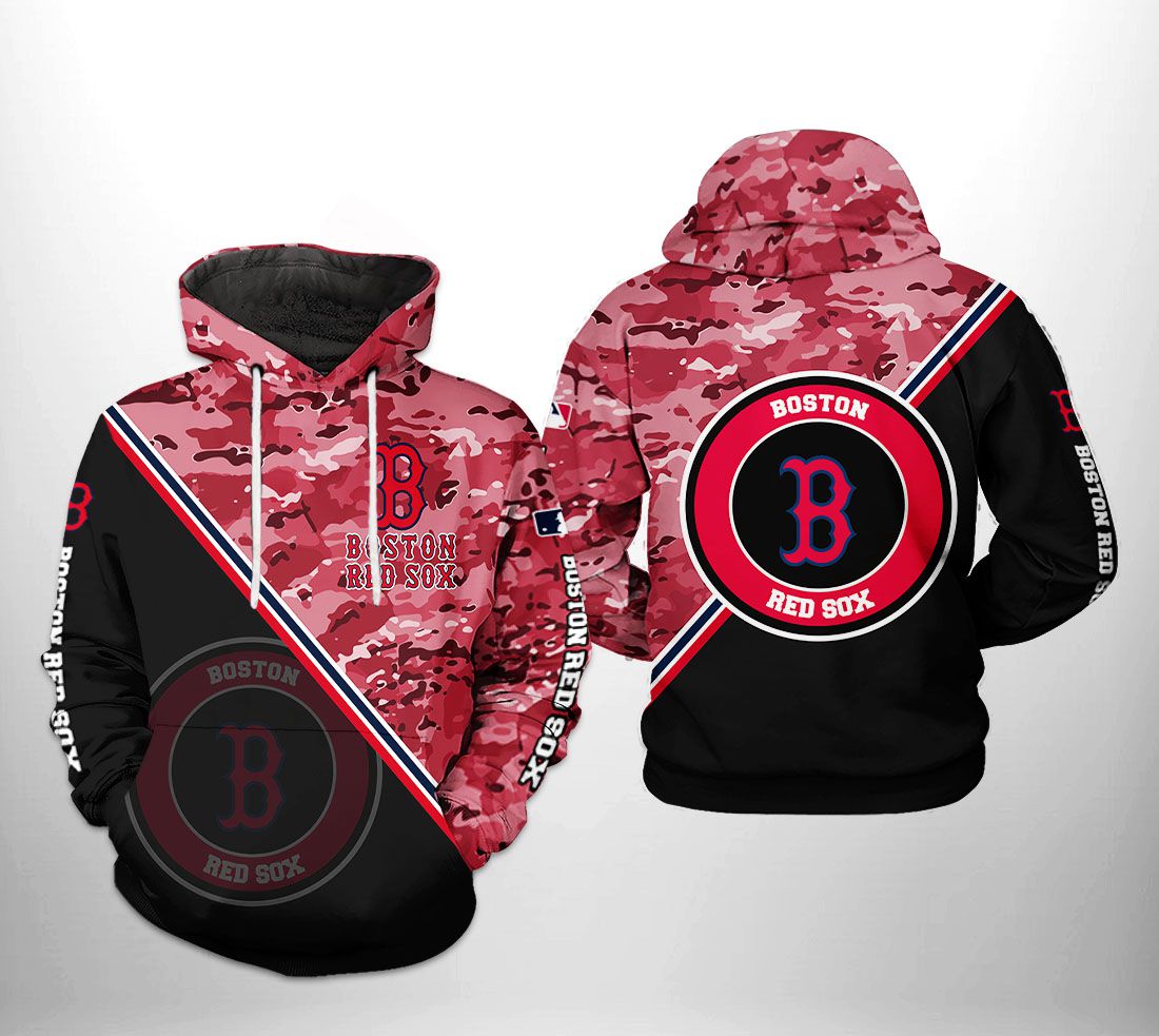 Boston Red Sox MLB Camo Team 3D Printed Hoodie/Zipper Hoodie