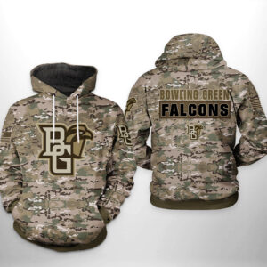 Bowling Green Falcons NCAA Camo Veteran 3D Printed Hoodie/Zipper Hoodie