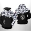 Brooklyn Nets NBA Camo Veteran Team 3D Printed Hoodie/Zipper Hoodie