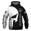 Bus Driver Punisher Skull US Flag Black White 3D Printed Hoodie/Zipper Hoodie