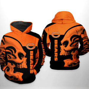 Chicago Bears NFL Skull 3D Printed Hoodie/Zipper Hoodie