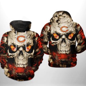 Chicago Bears NFL Skull Team 3D Printed Hoodie/Zipper Hoodie
