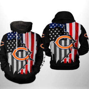 Chicago Bears NFL US Flag Team 3D Printed Hoodie/Zipper Hoodie