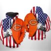 Chicago Bears NFL US Flag Team 3D Printed Hoodie/Zipper Hoodie