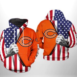 Chicago Bears NFL US Flag Team 3D Printed Hoodie/Zipper Hoodie