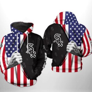 Chicago White Sox MLB US Flag 3D Printed Hoodie/Zipper Hoodie