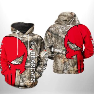 Cincinnati Bearcats NCAA Camo Veteran Hunting 3D Printed Hoodie/Zipper Hoodie