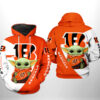 Cincinnati Bengals NFL Baby Yoda Team 3D Printed Hoodie/Zipper Hoodie