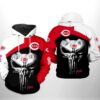 Cincinnati Reds MLB Skull Punisher 3D Printed Hoodie/Zipper Hoodie