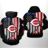 Cincinnati Reds MLB US Flag 3D Printed Hoodie/Zipper Hoodie
