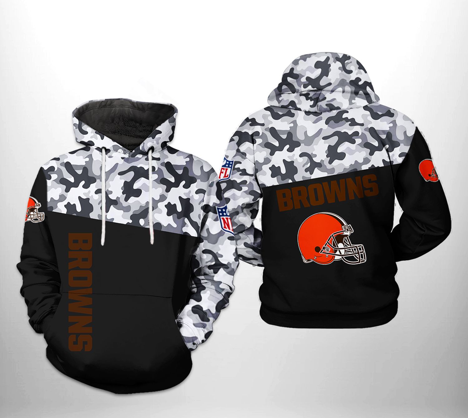 Cleveland Browns NFL Camo Veteran Team 3D Printed Hoodie/Zipper Hoodie -  Travels in Translation