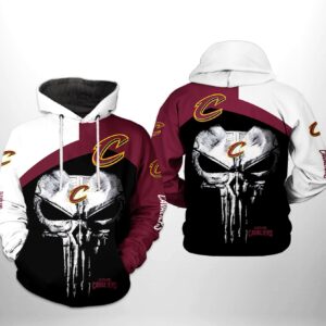 Cleveland Cavaliers NBA Skull Punisher Team 3D Printed Hoodie/Zipper Hoodie