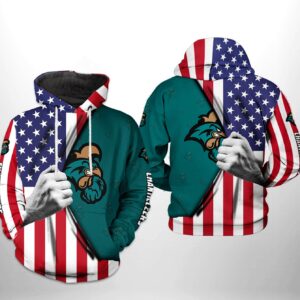 Coastal Carolina Chanticleers NCAA US FLag 3D Printed Hoodie/Zipper Hoodie