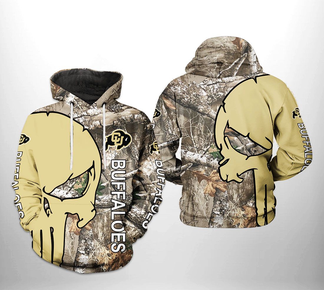 Colorado Buffaloes NCAA Camo Veteran Hunting 3D Printed Hoodie/Zipper Hoodie