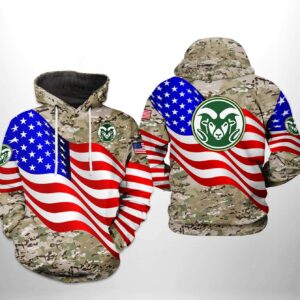 Colorado State Rams NCAA US Flag Camo Veteran 3D Printed Hoodie/Zipper Hoodie