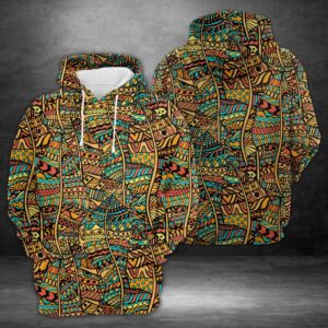 Colored Artistically Ethnic 3D Printed Hoodie/Zipper Hoodie
