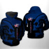 Columbus Blue Jackets NHL Skull 3D Printed Hoodie/Zipper Hoodie