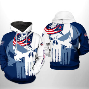 Columbus Blue Jackets NHL Team Skull 3D Printed Hoodie/Zipper Hoodie